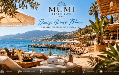 Kaş beach club arayanlar için Mumi; deniz, plaj, restaurant, bar ve lounge deneyimini Kaş merkezde aynı lokasyonda bir araya getiriyor.
